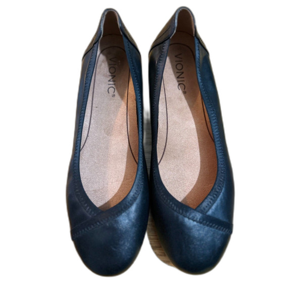 Vionic Shoes - NWOB Vionic Women's Black Rounded Toe Leather Carroll Ballet Flats Size 8.5